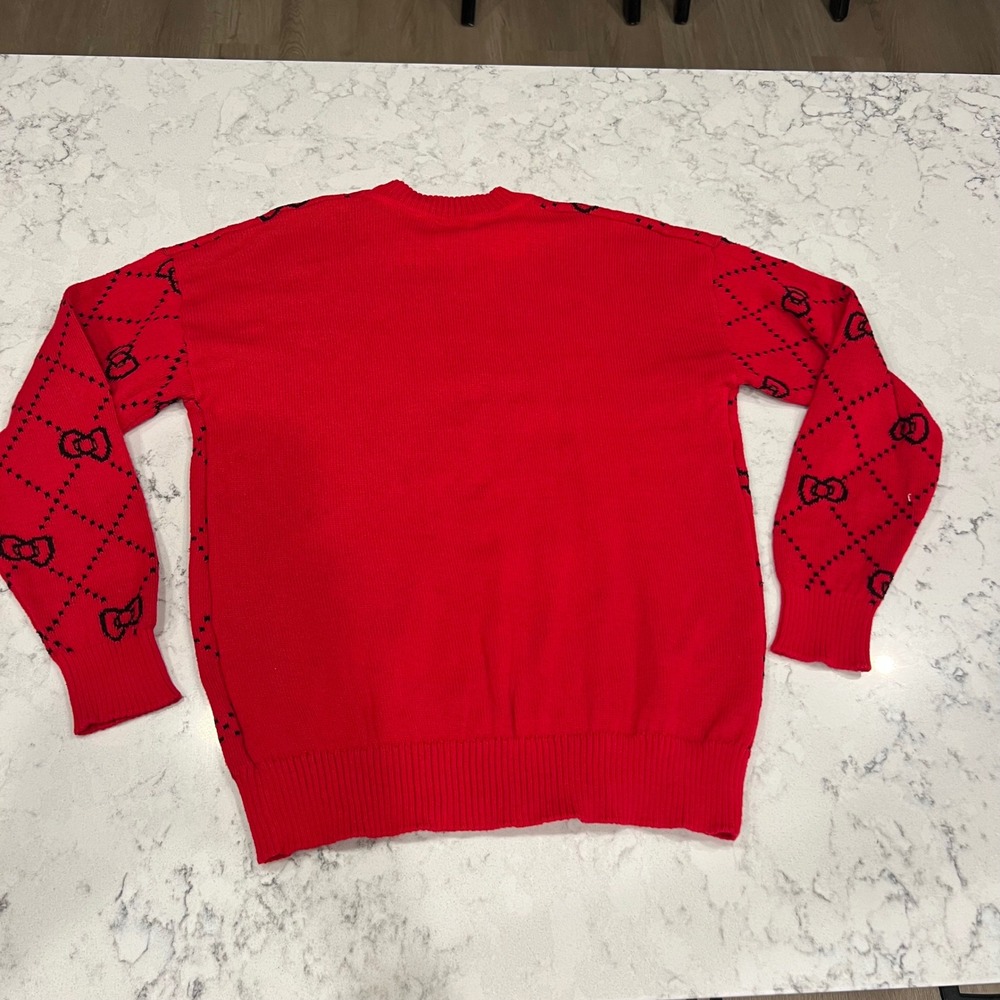 Hello Kitty Sweater Red Bows Pattern Knit Graphic Top Small S‎ Sanrio - Picture 7 of 7